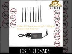 34dbm GPS Signal Jammer Wifi / 4G Signal Blocker with 8 Antennas